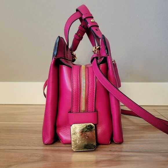 Stuart Weitzman Eastside Structured Satchel Crossbody Tote Magenta Fuchsia Pink - Picture 5 of 15